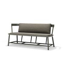 Contemporary bench / ash / fabric / leather