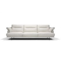 Contemporary sofa / fabric / leather / 3-seater