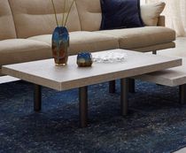 Contemporary coffee table / marble / steel...