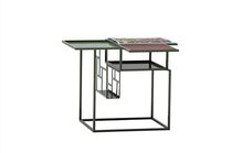 Contemporary side table / metal / rectangular
