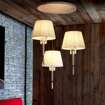 Pendant lamp / brass / crystal / contemporary
