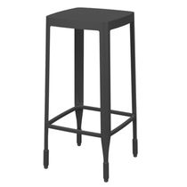 Contemporary bar stool / leather / aluminum...