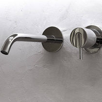 Washbasin mixer tap / wall-mounted / stainless...