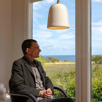 Pendant lamp / glass / contemporary / straight