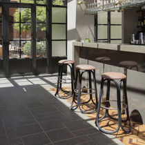 Contemporary bar stool / leather / velvet...