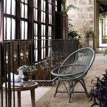 Contemporary armchair / rattan / plastic
