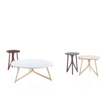 Contemporary coffee table / solid wood /...