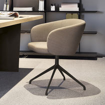 Contemporary dining chair / leather / fabric...