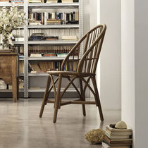 Contemporary dining chair / rattan / black...
