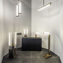 Floor-standing lamp / metal / glass / contemporary