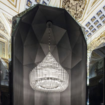 Contemporary chandelier / glass