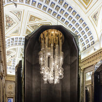 Contemporary chandelier / glass
