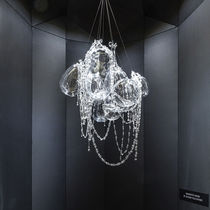 Contemporary chandelier / glass