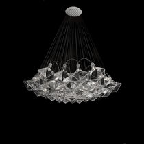 Contemporary chandelier / glass