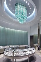 Contemporary chandelier / glass / stainless...