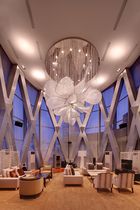 Contemporary chandelier / crystal / stainless...