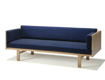 Sofa bed / contemporary / blue / beech