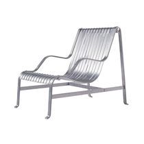 Contemporary armchair / aluminum / brushed...