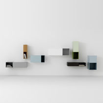Contemporary living room wall unit / wooden