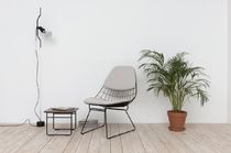 Contemporary side table / walnut / painted...