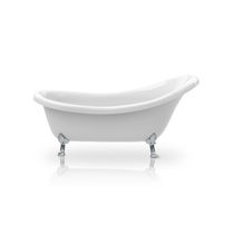 Bathtub with legs / oval / acrylic / white