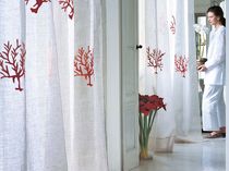 Curtain fabric / patterned / linen