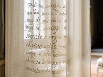 Curtain fabric / patterned / linen