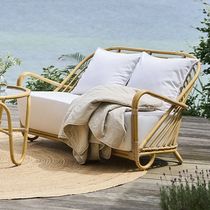 Contemporary sofa / garden / white / fabric