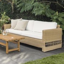 Contemporary sofa / garden / white / fabric