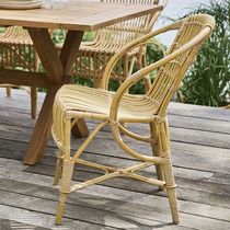 Contemporary dining chair / rattan / aluminum...