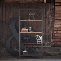 Contemporary shelf / teak / metal / garden