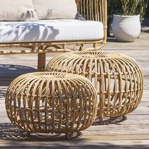 Contemporary ottoman / rattan / aluminum...