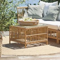 Contemporary side table / glass / aluminum...