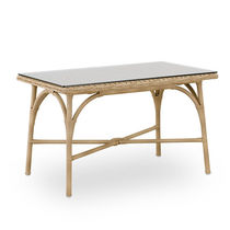 Contemporary coffee table / glass / synthetic...