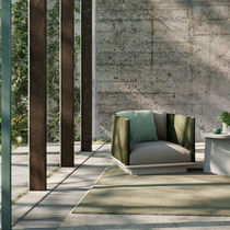 Contemporary armchair / fabric / aluminum...
