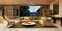 Modular sofa / contemporary / gray / brown