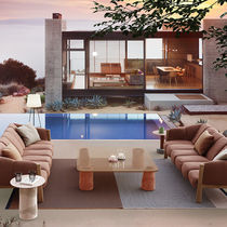 Contemporary coffee table / glass / porcelain...