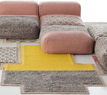 Contemporary rug / plain / wool / cotton