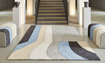 Contemporary rug / striped / wool / viscose