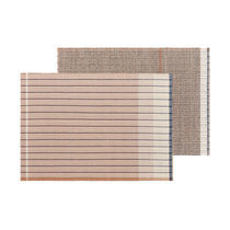 Contemporary rug / striped / wool / linen