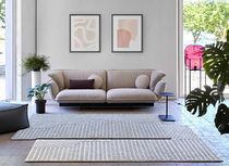 Contemporary rug / plain / striped / wool