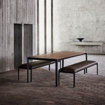 Contemporary bench / fabric / leather /...