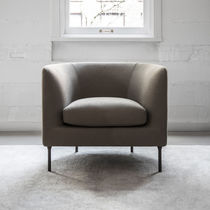 Contemporary armchair / fabric / metal /...