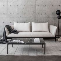 Contemporary sofa / gray / red / yellow