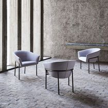 Contemporary chair / fabric / leather /...