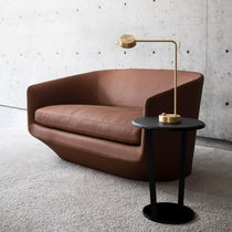Contemporary sofa / brown / violet / fabric