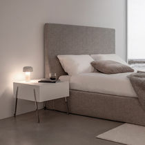 Contemporary bedside table / walnut / white...
