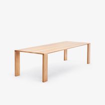 Contemporary dining table / solid wood /...