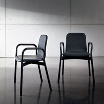 Contemporary chair / fabric / leather /...