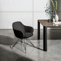 Contemporary chair / fabric / leather /...